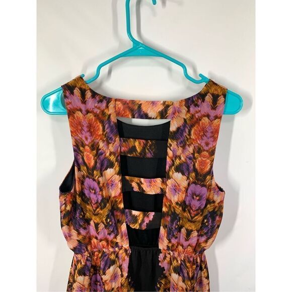 Paperdoll Women's Sleeveless Back Cutout Floral A-Line Dress Multicolor Medium - Picture 9 of 9